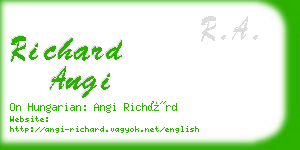 richard angi business card